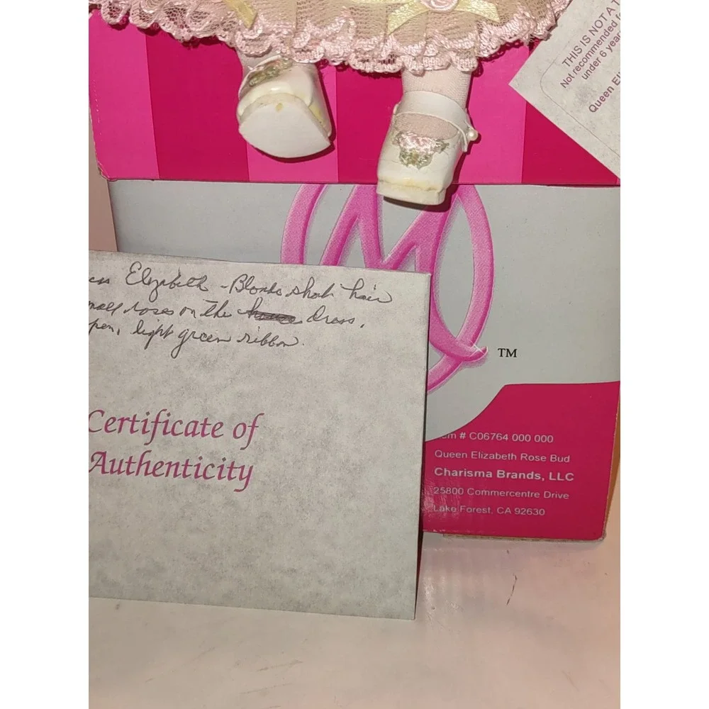 VTG Marie Osmond Queen Elizabeth Rose Bud Tiny Tot Doll C06764 w/ Box & COA 2004